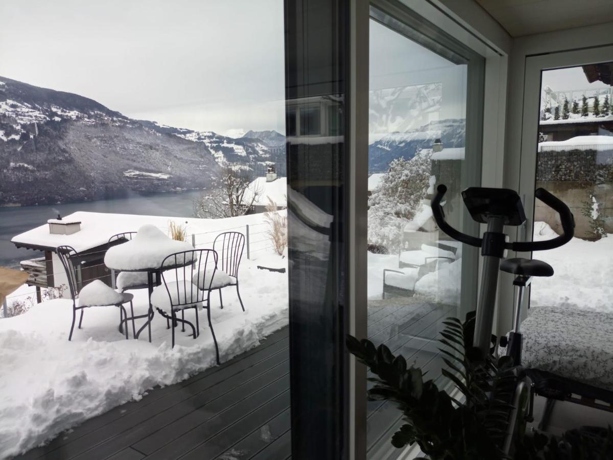 Moderne Unterkunft Mit Panoramablick Auf Thunersee Krattigen Esterno foto